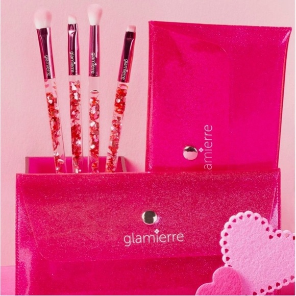 Glamierre Pink Makeup Brush Set of 4 - Picture 2 of 11